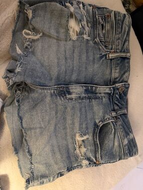 American Eagle Outfitters Light Blue Distressed Denim Cutoff Shorts